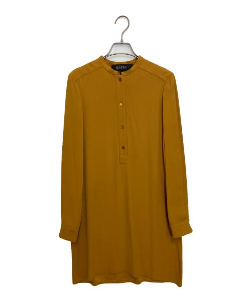 GUCCI（グッチ）GUCCI (グッチ) ハーフボタンミディワンピース ダークイエロー サイズ:Mの古着・服飾アイテム