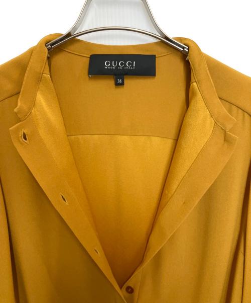 GUCCI（グッチ）GUCCI (グッチ) ハーフボタンミディワンピース ダークイエロー サイズ:Mの古着・服飾アイテム