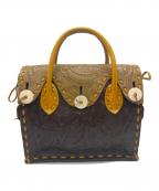 Carving Tribesカービングトライブス）の古着「トートバッグ」｜イエロー×ブラウン