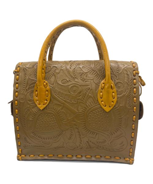 Carving Tribes（カービングトライブス）Carving Tribes (カービングトライブス) トートバッグ イエロー×ブラウンの古着・服飾アイテム