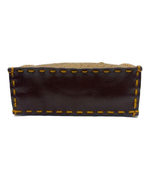 Carving Tribes（カービングトライブス）Carving Tribes (カービングトライブス) トートバッグ イエロー×ブラウンの古着・服飾アイテム