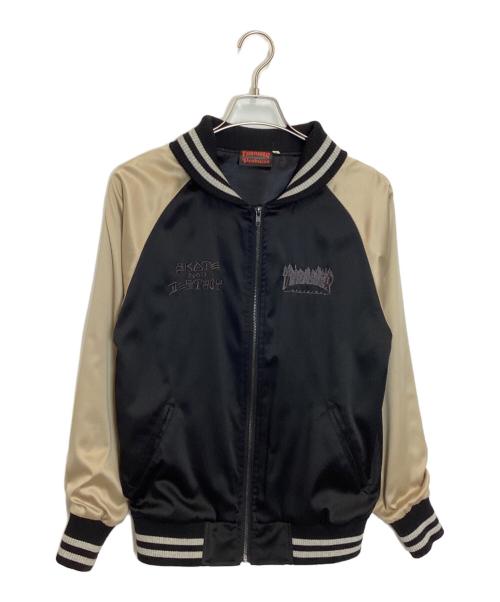 THRASHER（スラッシャー）THRASHER (スラッシャー) バック刺繍スタジャン ブラック サイズ:Sの古着・服飾アイテム