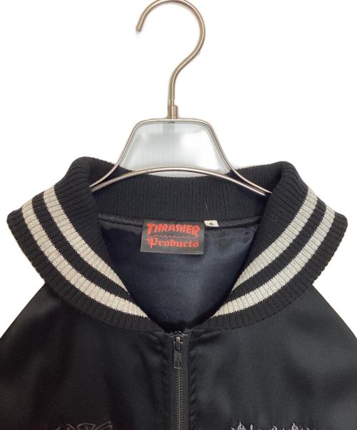 THRASHER（スラッシャー）THRASHER (スラッシャー) バック刺繍スタジャン ブラック サイズ:Sの古着・服飾アイテム