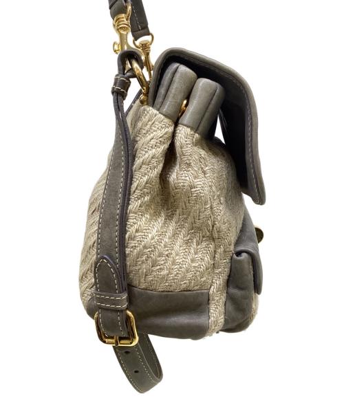 MIU MIU（ミュウミュウ）MIU MIU (ミュウミュウ) 2WAYバッグ グレー×ナチュラルの古着・服飾アイテム