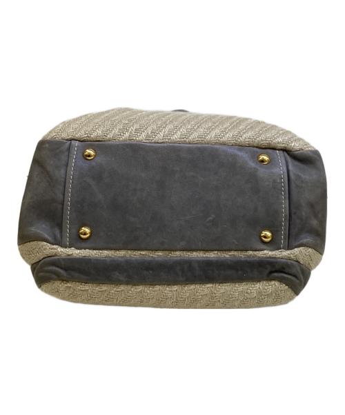 MIU MIU（ミュウミュウ）MIU MIU (ミュウミュウ) 2WAYバッグ グレー×ナチュラルの古着・服飾アイテム