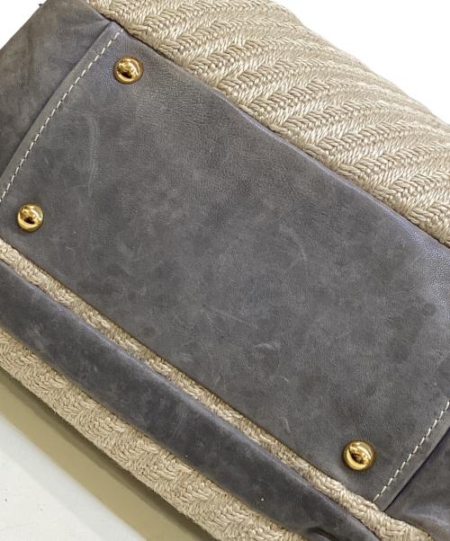 MIU MIU（ミュウミュウ）MIU MIU (ミュウミュウ) 2WAYバッグ グレー×ナチュラルの古着・服飾アイテム