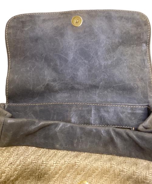 MIU MIU（ミュウミュウ）MIU MIU (ミュウミュウ) 2WAYバッグ グレー×ナチュラルの古着・服飾アイテム