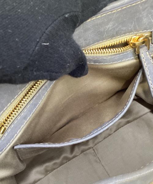 MIU MIU（ミュウミュウ）MIU MIU (ミュウミュウ) 2WAYバッグ グレー×ナチュラルの古着・服飾アイテム