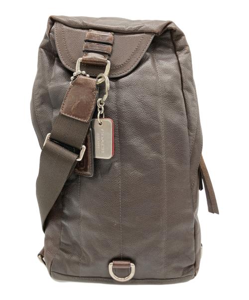 COACH（コーチ）COACH (コーチ) レザーボディーバッグ ブラウンの古着・服飾アイテム