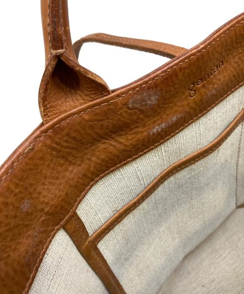 genten（ゲンテン）genten (ゲンテン) レザートートバッグ ブラウンの古着・服飾アイテム