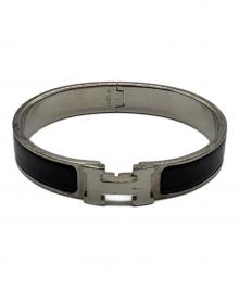 HERMES（エルメス）の古着「エナメルブレスレット」｜シルバー×ブラック