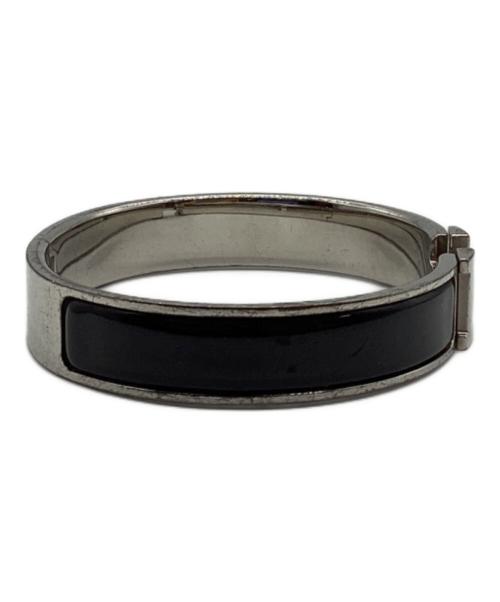 HERMES（エルメス）HERMES (エルメス) エナメルブレスレット シルバー×ブラックの古着・服飾アイテム