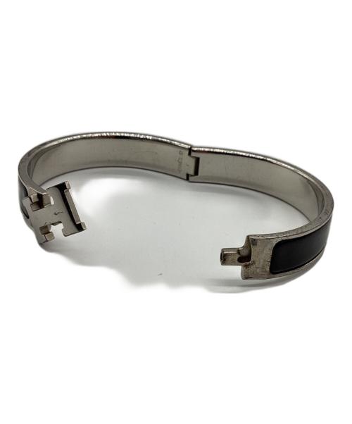 HERMES（エルメス）HERMES (エルメス) エナメルブレスレット シルバー×ブラックの古着・服飾アイテム