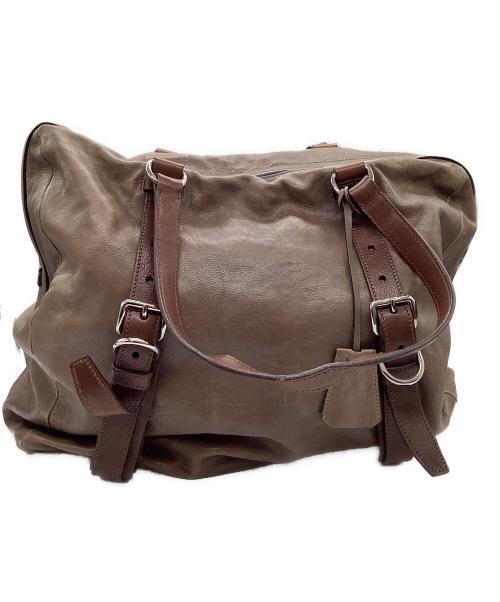 PRADA（プラダ）PRADA (プラダ) ベルテッドレザーボストンバッグ ブラウンの古着・服飾アイテム