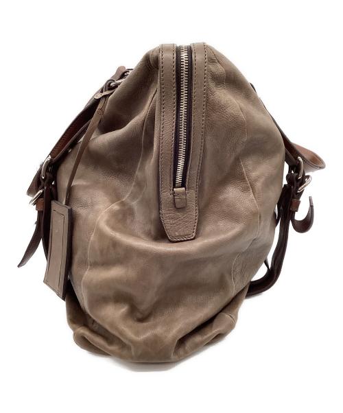 PRADA（プラダ）PRADA (プラダ) ベルテッドレザーボストンバッグ ブラウンの古着・服飾アイテム