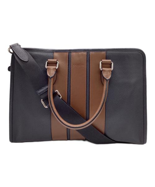COACH（コーチ）COACH (コーチ) ブリーフケース ブラック×ブラウンの古着・服飾アイテム