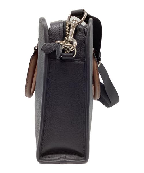 COACH（コーチ）COACH (コーチ) ブリーフケース ブラック×ブラウンの古着・服飾アイテム