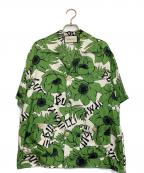 GUCCIグッチ）の古着「シルクシャツ」｜グリーン×アイボリー