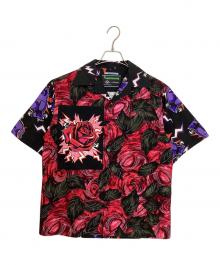 PRADA（プラダ）の古着「オープンカラーシャツ」｜ブラック×レッド