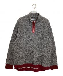WHITE MOUNTAINEERING（ホワイトマウンテ二アニング）の古着「HALF ZIP KNIT PULLOVER」｜グレー×レッド
