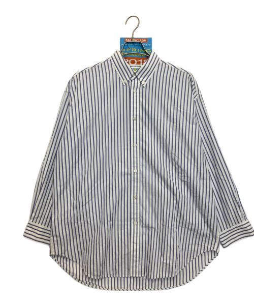 BALENCIAGA（バレンシアガ）BALENCIAGA (バレンシアガ) 長袖シャツ ホワイト×ブルー サイズ:M(40)の古着・服飾アイテム