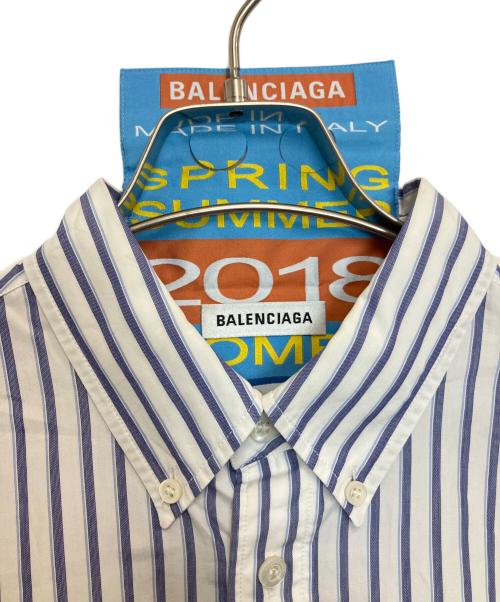BALENCIAGA（バレンシアガ）BALENCIAGA (バレンシアガ) 長袖シャツ ホワイト×ブルー サイズ:M(40)の古着・服飾アイテム
