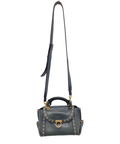 Salvatore Ferragamo（サルヴァトーレ フェラガモ）Salvatore Ferragamo (サルヴァトーレ フェラガモ) 2WAYバッグ ネイビーの古着・服飾アイテム