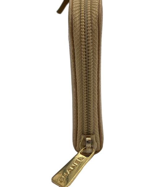 CHANEL（シャネル）CHANEL (シャネル) ラウンドファスナー財布 ベージュの古着・服飾アイテム