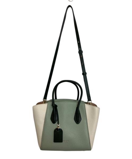 Kate Spade（ケイトスペード）Kate Spade (ケイトスペード) 2WAYバッグ グリーン×ホワイトの古着・服飾アイテム