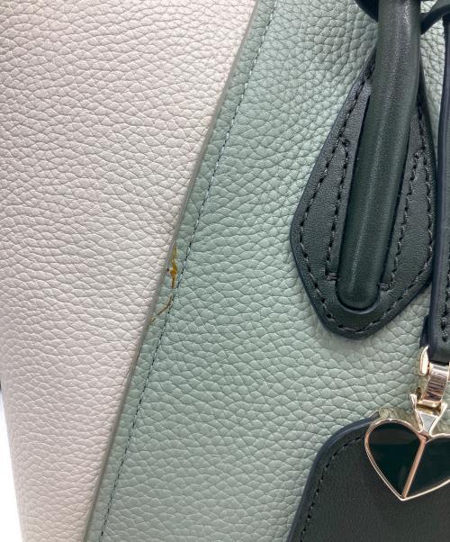 Kate Spade（ケイトスペード）Kate Spade (ケイトスペード) 2WAYバッグ グリーン×ホワイトの古着・服飾アイテム