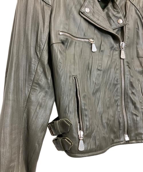 MCQ（マックキュー）MCQ (マックキュー) レザーライダースジャケット カーキ サイズ:IT40の古着・服飾アイテム