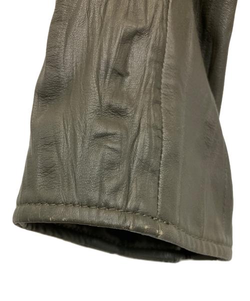 MCQ（マックキュー）MCQ (マックキュー) レザーライダースジャケット カーキ サイズ:IT40の古着・服飾アイテム