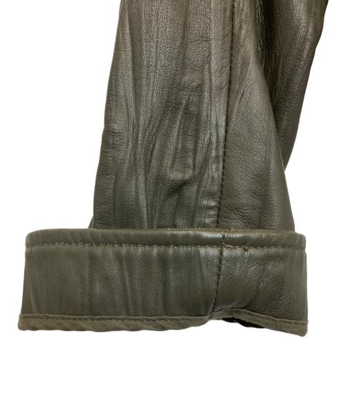 MCQ（マックキュー）MCQ (マックキュー) レザーライダースジャケット カーキ サイズ:IT40の古着・服飾アイテム