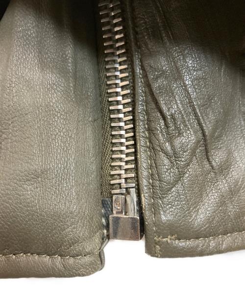 MCQ（マックキュー）MCQ (マックキュー) レザーライダースジャケット カーキ サイズ:IT40の古着・服飾アイテム