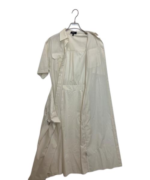theory（セオリー）theory (セオリー) シャツ プリーツ ラップ ドレス アイボリーの古着・服飾アイテム