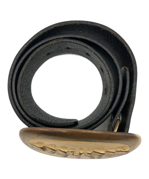 DSQUARED2（ディースクエアード）DSQUARED2 (ディースクエアード) ロゴバックルベルト アイボリー×ブラックの古着・服飾アイテム