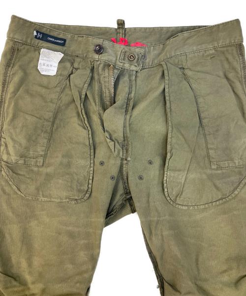 DSQUARED2（ディースクエアード）DSQUARED2 (ディースクエアード) メッセージカーゴパンツ カーキ サイズ:48の古着・服飾アイテム