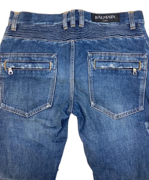 BALMAIN（バルマン）BALMAIN (バルマン) バイカーデニムパンツ ブルー サイズ:30の古着・服飾アイテム