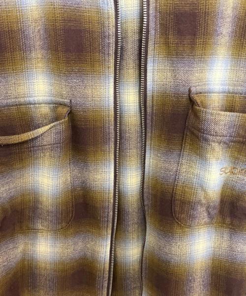 SUPREME（シュプリーム）Supreme (シュプリーム) Shadow Plaid Flannel Zip Up Shirt ブラウン サイズ:Lの古着・服飾アイテム