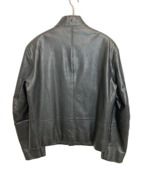ARMANI COLLEZIONI（アルマーニ コレツィオーニ）ARMANI COLLEZIONI (アルマーニ コレツィオーニ) レザージャケット ブラック サイズ:48の古着・服飾アイテム