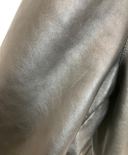 ARMANI COLLEZIONI（アルマーニ コレツィオーニ）ARMANI COLLEZIONI (アルマーニ コレツィオーニ) レザージャケット ブラック サイズ:48の古着・服飾アイテム