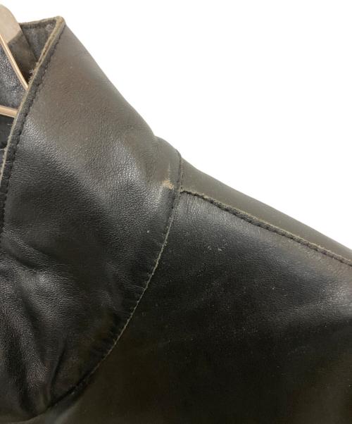 ARMANI COLLEZIONI（アルマーニ コレツィオーニ）ARMANI COLLEZIONI (アルマーニ コレツィオーニ) レザージャケット ブラック サイズ:48の古着・服飾アイテム