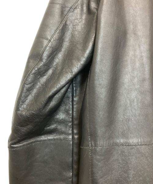 ARMANI COLLEZIONI（アルマーニ コレツィオーニ）ARMANI COLLEZIONI (アルマーニ コレツィオーニ) レザージャケット ブラック サイズ:48の古着・服飾アイテム