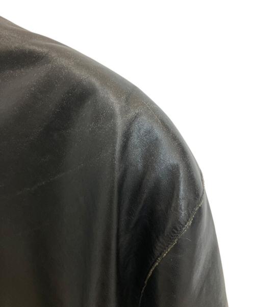 ARMANI COLLEZIONI（アルマーニ コレツィオーニ）ARMANI COLLEZIONI (アルマーニ コレツィオーニ) レザージャケット ブラック サイズ:48の古着・服飾アイテム