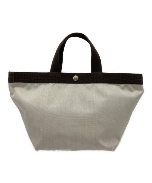 Herve Chapelier（エルベシャプリエ）Herve Chapelier (エルベシャプリエ) コーデュラ舟型トート(M) グレー×ブラウンの古着・服飾アイテム