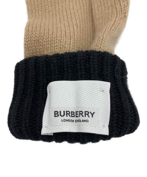 BURBERRY（バーバリー）BURBERRY (バーバリー) LG CORE CASHMERE GLOVE ベージュ×ブラックの古着・服飾アイテム