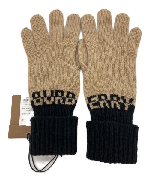 BURBERRY（バーバリー）BURBERRY (バーバリー) LG CORE CASHMERE GLOVE ベージュ×ブラックの古着・服飾アイテム