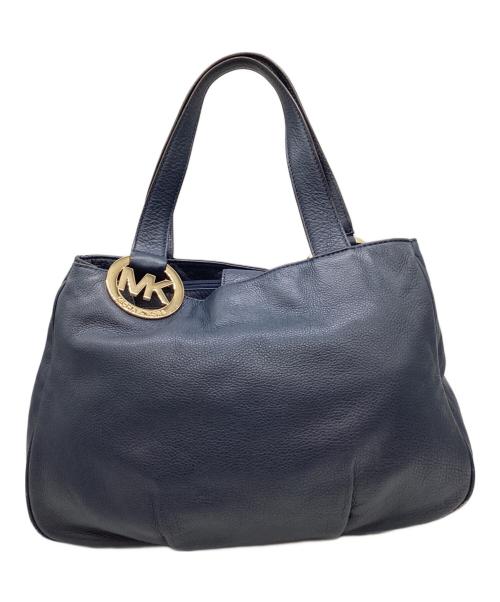MICHAEL KORS（マイケル・コース）MICHAEL KORS (マイケル・コース) MICHAEL KORS　レザートートバッグ ネイビーの古着・服飾アイテム