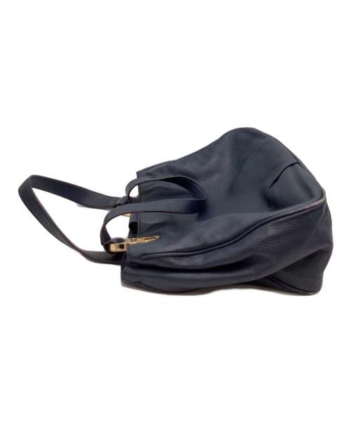 MICHAEL KORS（マイケル・コース）MICHAEL KORS (マイケル・コース) MICHAEL KORS　レザートートバッグ ネイビーの古着・服飾アイテム