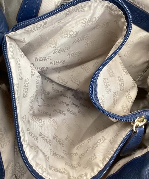 MICHAEL KORS（マイケル・コース）MICHAEL KORS (マイケル・コース) MICHAEL KORS　レザートートバッグ ネイビーの古着・服飾アイテム